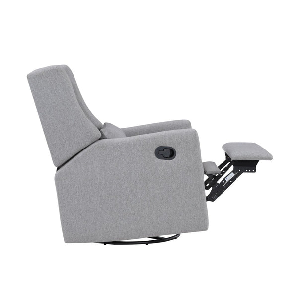 English Elm Pronto Wingback Swivel Glider Recliner Upholstered in Soft Gray Fabric for Any Room B02257237