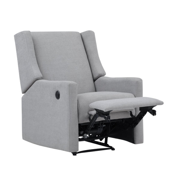 English Elm Pronto Wingback Power Recliner Neutral Upholstered Lounge Chair for Living Rooms B02257239