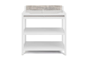 English Elm Hayes Nursery Changing Table Two-tone White Natural Wood Finish Compact Standing Height B02263743
