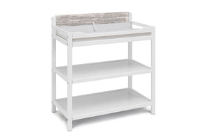 English Elm Hayes Nursery Changing Table Two-tone White Natural Wood Finish Compact Standing Height B02263743