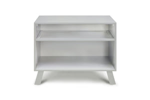 English Elm Livia Convertible Changing Table with Open Shelf Base in a Modern Gray Finish B02263763