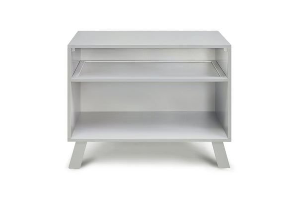 English Elm Livia Convertible Changing Table with Open Shelf Base in a Modern Gray Finish B02263763
