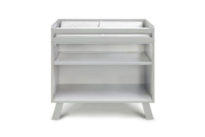 English Elm Livia Convertible Changing Table with Open Shelf Base in a Modern Gray Finish B02263763
