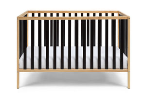 English Elm Deux Remi Convertible Wood Nursery Crib Modern Two-tone Toddler Bed Transition Natural/Black B02263767