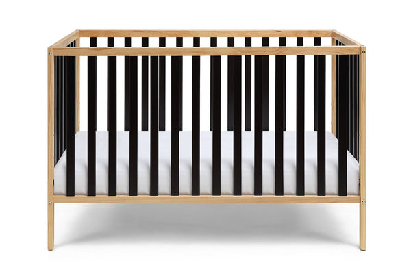 English Elm Deux Remi Convertible Wood Nursery Crib Modern Two-tone Toddler Bed Transition Natural/Black B02263767