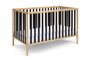 English Elm Deux Remi Convertible Wood Nursery Crib Modern Two-tone Toddler Bed Transition Natural/Black B02263767