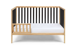 English Elm Deux Remi Convertible Wood Nursery Crib Modern Two-tone Toddler Bed Transition Natural/Black B02263767