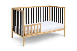 English Elm Deux Remi Convertible Wood Nursery Crib Modern Two-tone Toddler Bed Transition Natural/Black B02263767