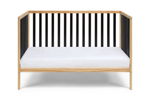 English Elm Deux Remi Convertible Wood Nursery Crib Modern Two-tone Toddler Bed Transition Natural/Black B02263767