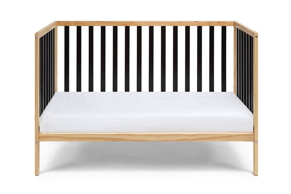 English Elm Deux Remi Convertible Wood Nursery Crib Modern Two-tone Toddler Bed Transition Natural/Black B02263767