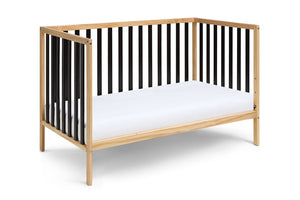 English Elm Deux Remi Convertible Wood Nursery Crib Modern Two-tone Toddler Bed Transition Natural/Black B02263767