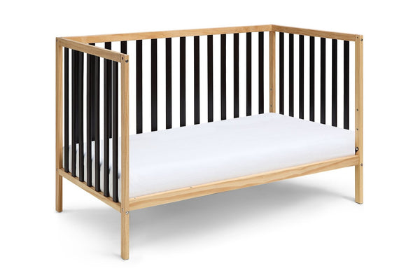 English Elm Deux Remi Convertible Wood Nursery Crib Modern Two-tone Toddler Bed Transition Natural/Black B02263767