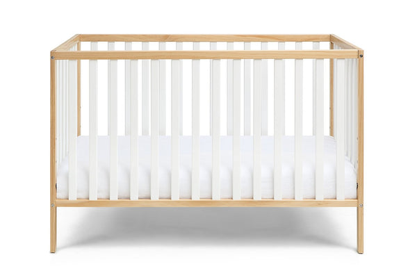 English Elm Deux Remi Convertible Wood Nursery Crib Modern Two-tone Toddler Bed Transition Natural/White B02263768