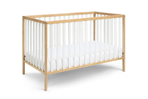 English Elm Deux Remi Convertible Wood Nursery Crib Modern Two-tone Toddler Bed Transition Natural/White B02263768