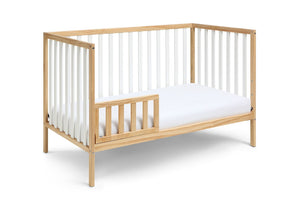 English Elm Deux Remi Convertible Wood Nursery Crib Modern Two-tone Toddler Bed Transition Natural/White B02263768