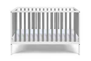 English Elm Deux Remi Convertible Wood Nursery Crib Modern Two-tone Toddler Bed Transition White/Gray B02263769