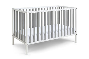 English Elm Deux Remi Convertible Wood Nursery Crib Modern Two-tone Toddler Bed Transition White/Gray B02263769