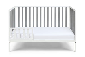 English Elm Deux Remi Convertible Wood Nursery Crib Modern Two-tone Toddler Bed Transition White/Gray B02263769