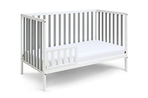 English Elm Deux Remi Convertible Wood Nursery Crib Modern Two-tone Toddler Bed Transition White/Gray B02263769