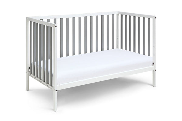 English Elm Deux Remi Convertible Wood Nursery Crib Modern Two-tone Toddler Bed Transition White/Gray B02263769