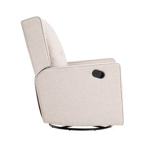 English Elm Milah Tufted Wingback Swivel Glider Recliner Neutral Fabric for Nursery or Living Room B02263780