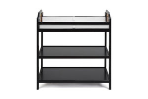 English Elm Brees Convertible Nursery Changing Table with Open Shelves and Full Safety Rails Black Brown B022P204826