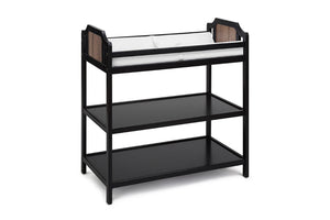 English Elm Brees Convertible Nursery Changing Table with Open Shelves and Full Safety Rails Black Brown B022P204826