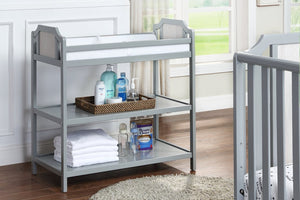 English Elm Brees Convertible Nursery Changing Table with Open Shelves and Full Safety Rails Grey B022P204827