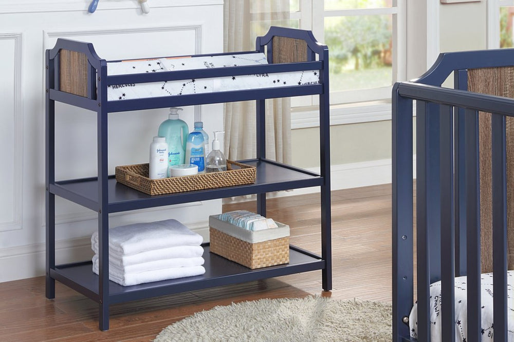 English Elm Brees Convertible Nursery Changing Table with Open Shelves and Full Safety Rails B022P204828