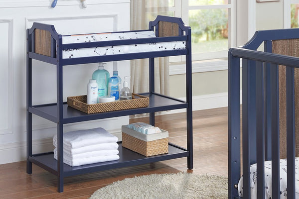 English Elm Brees Convertible Nursery Changing Table with Open Shelves and Full Safety Rails B022P204828