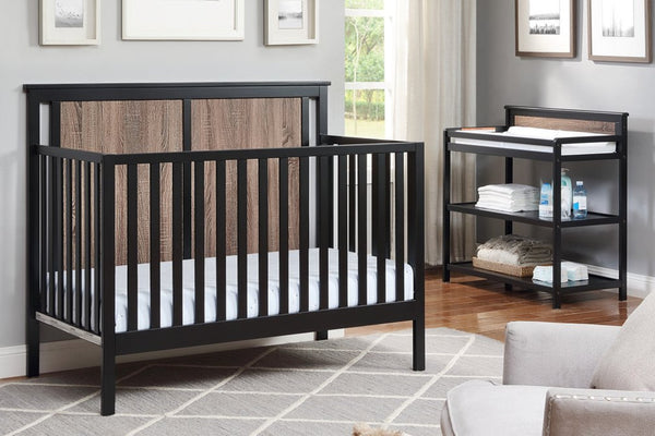 English Elm Connelly Nursery Changing Table Two-Tone Walnut Open Shelf Convertible Storage Unit B022P204830