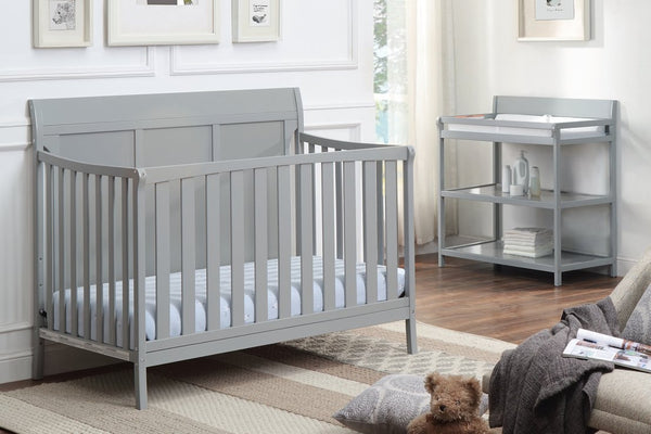English Elm Shailee Convertible Sleigh Crib Solid Wood Nursery Piece Grows with Your Child Grey B022P204839