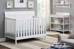 English Elm Shailee Convertible Sleigh Crib Solid Wood Nursery Piece Grows with Your Child White B022P204841