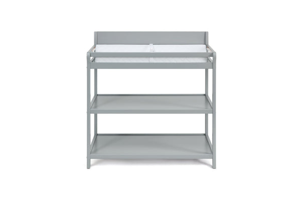 English Elm Shailee Nursery Changing Table with Safety Rails Open Shelves Solid Wood Gray Finish B022P204843
