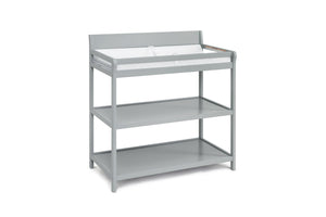 English Elm Shailee Nursery Changing Table with Safety Rails Open Shelves Solid Wood Gray Finish B022P204843