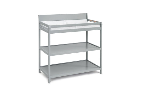 English Elm Shailee Nursery Changing Table with Safety Rails Open Shelves Solid Wood Gray Finish B022P204843