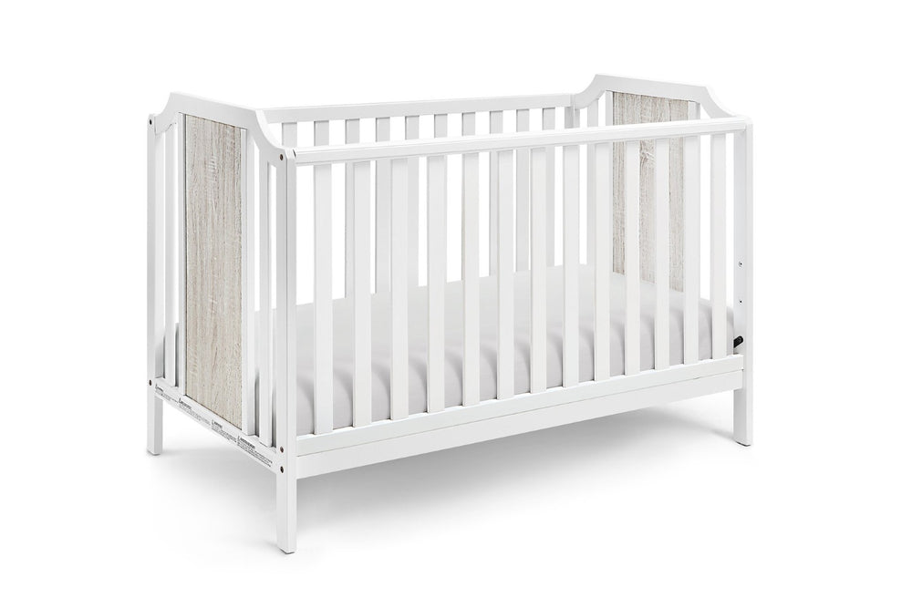 English Elm Brees Island Convertible Crib Belgrave Curves Dual Tone Veneer Nursery Centerpiece White+gray B022P204863