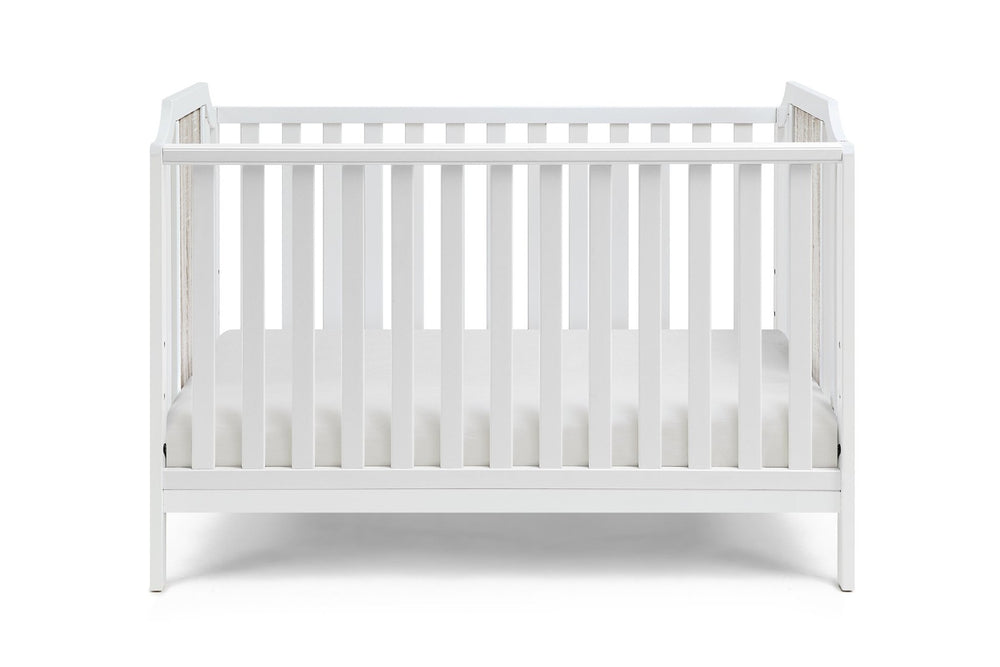 English Elm Brees Island Convertible Crib Belgrave Curves Dual Tone Veneer Nursery Centerpiece White+gray B022P204863
