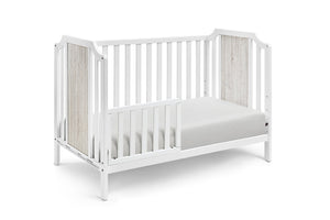 English Elm Brees Island Convertible Crib Belgrave Curves Dual Tone Veneer Nursery Centerpiece White+gray B022P204863