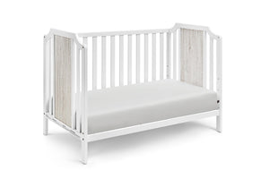 English Elm Brees Island Convertible Crib Belgrave Curves Dual Tone Veneer Nursery Centerpiece White+gray B022P204863