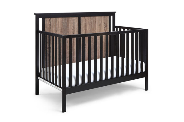 English Elm Connelly Suite Bebe Convertible Crib with Dual Tone Veneer Finish for Modern Nursery Black Brown B022P204864
