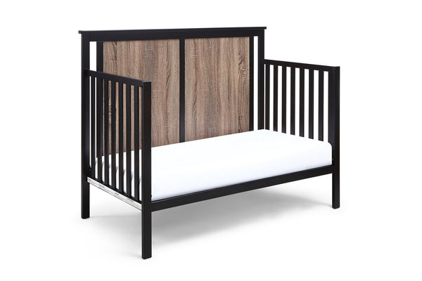 English Elm Connelly Suite Bebe Convertible Crib with Dual Tone Veneer Finish for Modern Nursery Black Brown B022P204864
