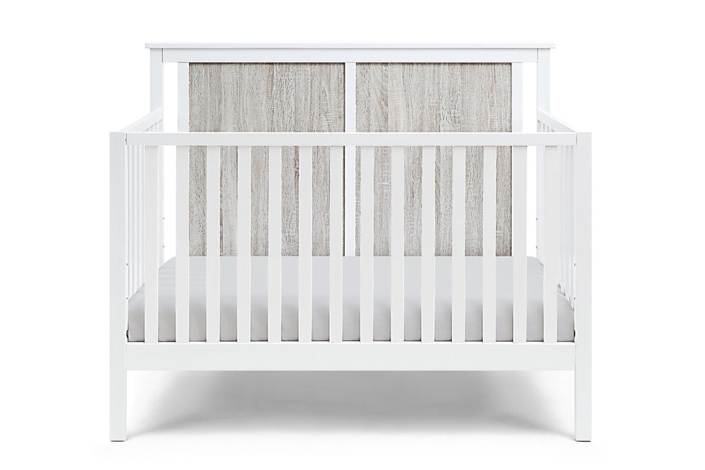 English Elm Connelly Suite Bebe Convertible Crib with Dual Tone Veneer Finish for Modern Nursery White+gray B022P204867