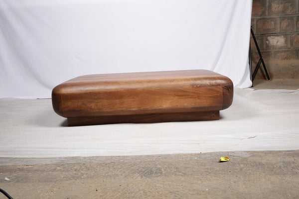 English Elm Low Solid Wood Round Coffee Table Handcrafted for Floor Seating and Modern Living B024P357589