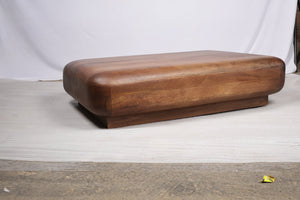 English Elm Low Solid Wood Round Coffee Table Handcrafted for Floor Seating and Modern Living B024P357589
