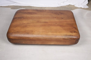 English Elm Low Solid Wood Round Coffee Table Handcrafted for Floor Seating and Modern Living B024P357589