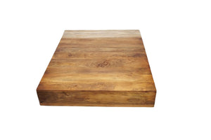 English Elm Dual Tone Solid Wood Coffee Table Low Profile Handcrafted Rectangular Living Room Accent B024P357594