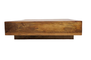 English Elm Dual Tone Solid Wood Coffee Table Low Profile Handcrafted Rectangular Living Room Accent B024P357594