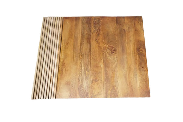 English Elm Dual Tone Solid Wood Coffee Table Low Profile Handcrafted Rectangular Living Room Accent B024P357594