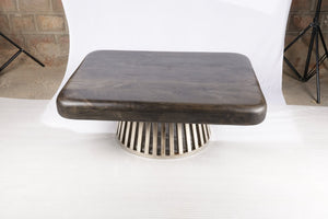 English Elm Rectangle Low Profile Coffee Table with Dark Gray Wood Top and Slim Metal Legs B024P357603